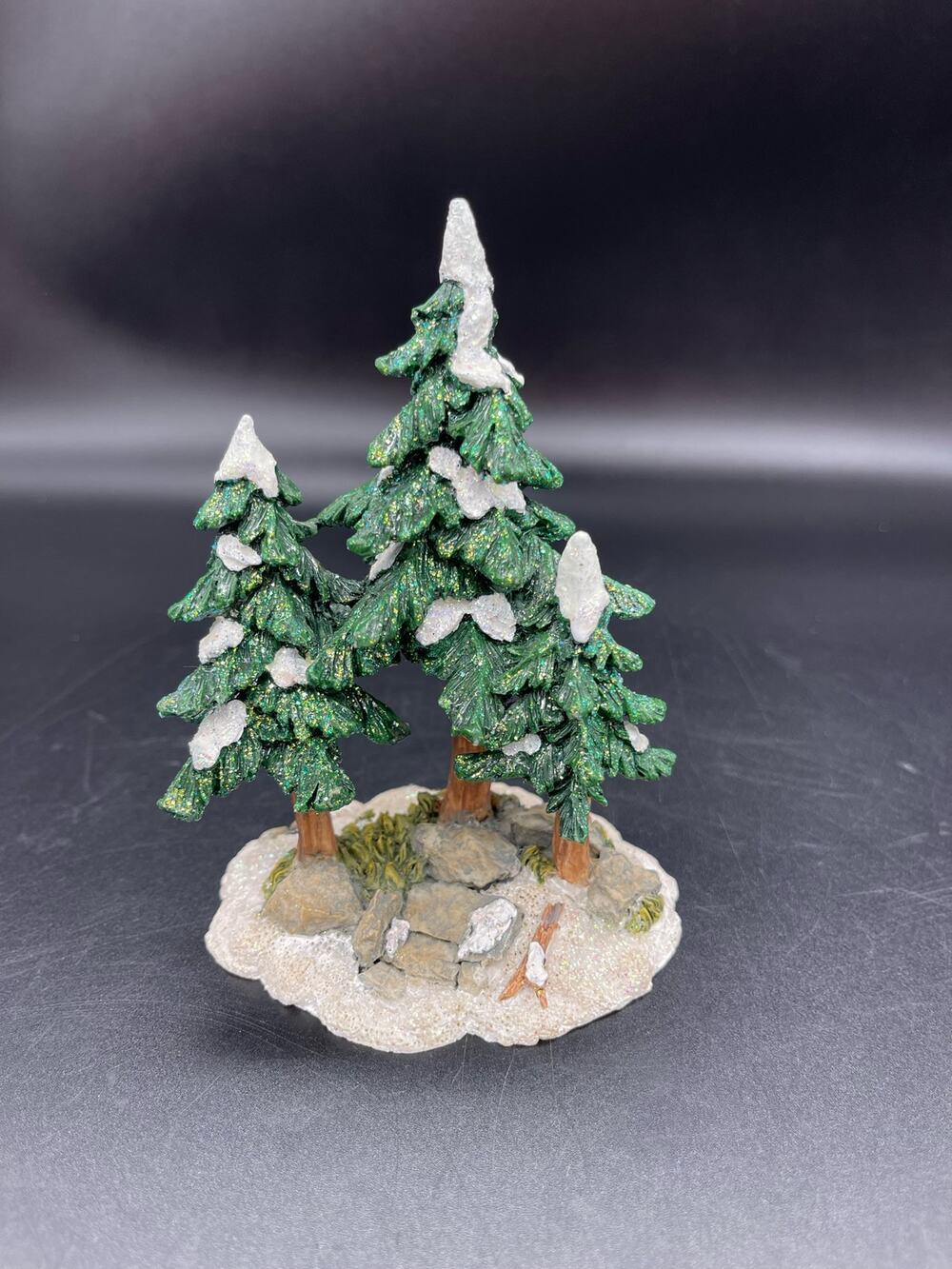Snowy Winter 3 Evergreen Trees Holiday Figurine